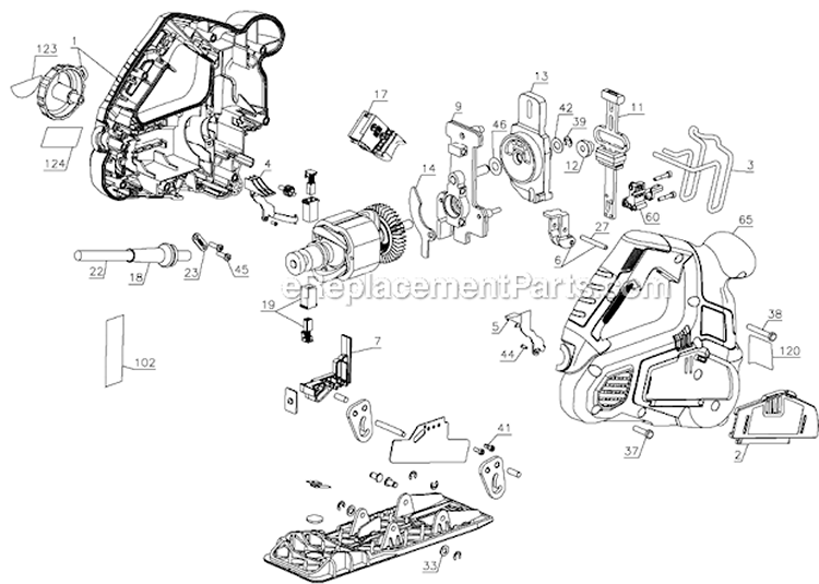 Page A Diagram and Parts List for SCS600 Type 1 Black and Decker Jig Saw
